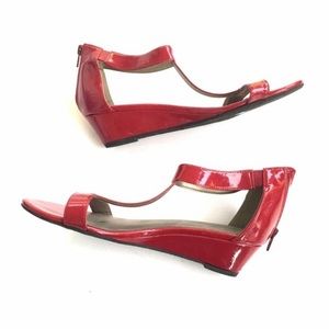 Red T strap shoe
